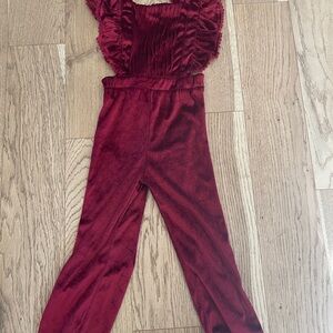 Kid Elegant Burgundy Jumpsuit